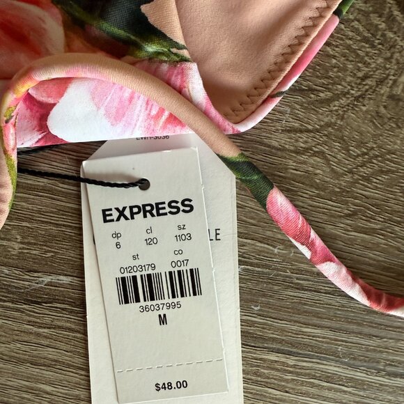 Express Body Contour Pink Floral Bikini Set | Size Medium | NWT - Picture 6 of 6
